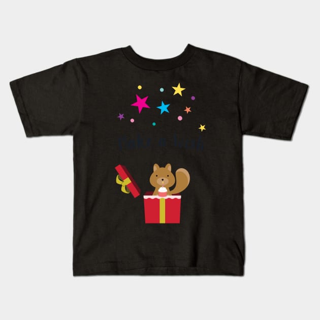 A Cute Squirrel Makes a wish Kids T-Shirt by Anicue